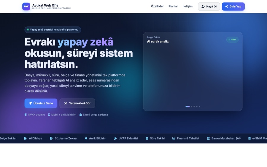 avukatwebofis.com ekran görüntüsü